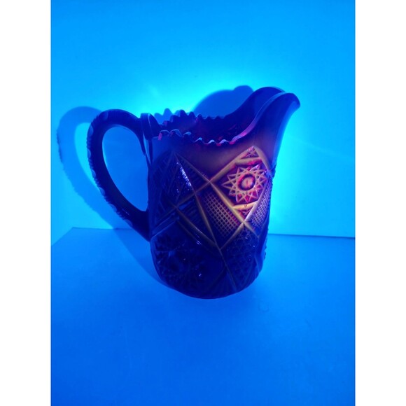 Vintage Westmoreland Ruby Red Amberina Glass 6" Pitcher Glows! - Picture 14 of 15